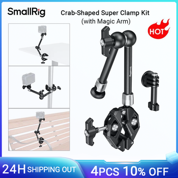 Kit de súper abrazadera en forma de cangrejo SmallRig (con brazo mágico) ajustable para cámara de acción, monitor, mesa, pata de trípode-4454