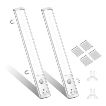 Luz LED bajo armario Autrucker 2 Pack, sensor movimiento, recargable y magnética