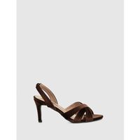 kamome trends zapatos de tacon sandalia titia marron para mujer