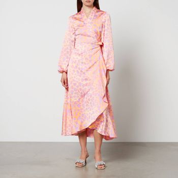 Cras Laracras Printed Silk-Satin Wrap Dress - EU 36/UK 8