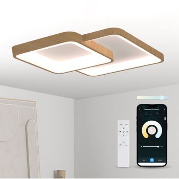Plafón Smartled Ksix Phenomena, Cct, 45 Cm, 5.850 Lm, 45 W, App Tuya Smart, Asistentes De Voz, Blanco