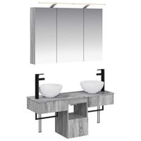 juego de muebles de bano 4 pcs sonoma gris 100 x 145 x 70 cm vidaxl