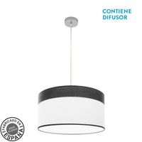 colgante cloe 2xe27 cromoblanca-madera negra regx50x50 cm