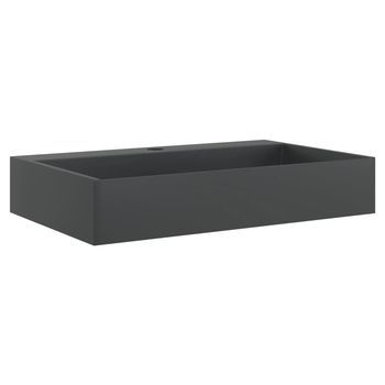 Lavabo De Baño Moderno | Lavabo De Fundición De Mineral/mármol Negro Mate 60x38x11 Cm