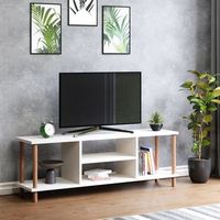 mueble tv aroskobing aglomerado 43 x 120 x 29 cm blanco encasa