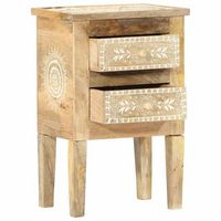 mesita de noche pintada a mano madera maciza mango 40x30x60 cm