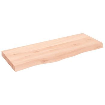 Tablero De Mesa Madera Maciza Roble Sin Tratar 100x40x(2-6) Cm Vidaxl