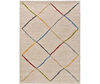 Alfombra de estilo étnico en blanco kasbah, 80x150 cm - atticgo