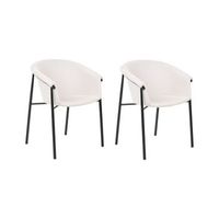conjunto de 2 sillas beige negro poliester contemporaneo comedor ames