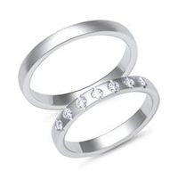 alianzas 8 quilates oro blanco 7 diamantes
