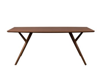 Mesa de comedor de madera oscura de 180 cm