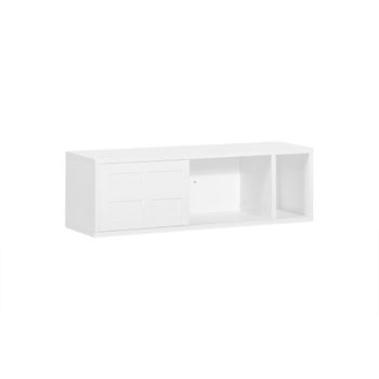Perchero de pared con 2 puertas y 1 compartimento madera blanco
