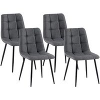 juego de 4 sillas de comedor antibes tapizadas en tela gris oscuro 55x45x84 cm clp