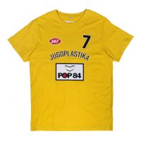 camiseta manga corta toni kukoc jugoplastika split amarilla