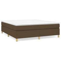 cama tapizada 203x160x35 cm tejido - marron