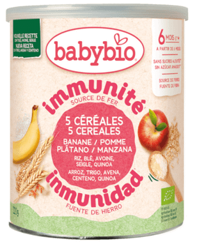 Babybio 5 Cereales con Frutas +6m 220 gr