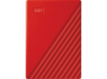 Disco duro externo 2 TB - Western Digital WD My Passport, Portátil, HDD, USB 3.2, Funciona con Chromebook, Rojo