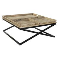 mesa centro madera metal 120x120x55 4850 bandeja