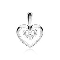 colgante corazon mujer oro blanco 14 quilates con diamantes