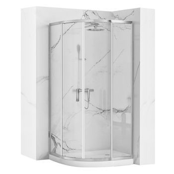 Cabina De Ducha Rea Look Chrome 80x80 + Plato De Ducha Rea Look White