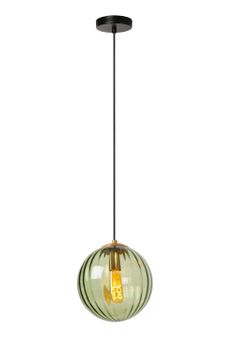 Lámpara colgante de vidrio 1xe27, verde