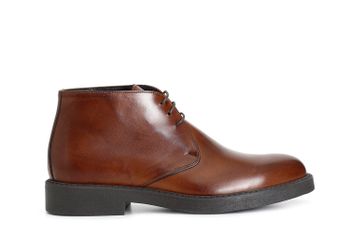 botín hombre piel con cordones brown