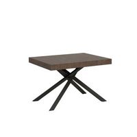 mesa extensible 80x120204 cm karida nogal patas antracita