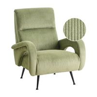 sillon tapizado de pana con reposabrazos estilo moderno retro verde svalov