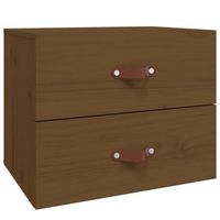 mesita de noche  mesa auxiliar  mesilla de pared marron miel 50x36x40 cm