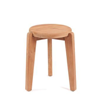 Mesa Auxiliar De Teca Bazar Bizar Seseh 40 X 40 X 50 Cm - Natural