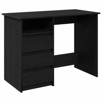 Escritorio | Mesa De Trabajo De Madera De Ingeniería Negro 102x50x75 Cm