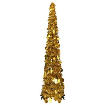 Árbol De Navidad Artificial Emergente Pet Dorado 120 Cm Vidaxl