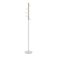 perchero  de madera y metal roble y blanco 176x28x28 cm