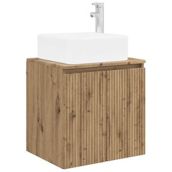 Vanidad Con Lavabo De Pared Roble Artisan 49,5 X 41 X 63 Cm Vidaxl