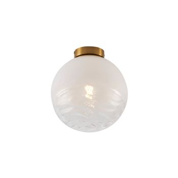 Lámpara techo diseño latón cristal blanco
