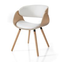 silla acolchada en polipiel blanca cm alto73 x largo54 x p52