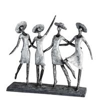 casablanca by gilde estatuilla decorativa escultura 4 damas plata antigua h 34 cm