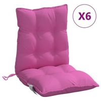 cojines para silla con respaldo bajo 6 uds tela oxford rosa vidaxl