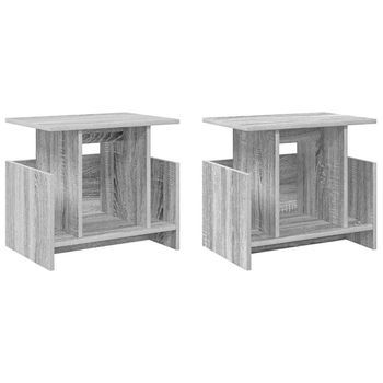 Soporte De Tv 2 Uds. Gris Sonoma Madera De Ingeniería Vidaxl