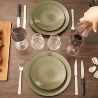 estuche de 6 cuchillos carne  negro