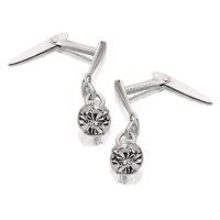 silver crystal andralok drop earrings - 12mm drop - f9912
