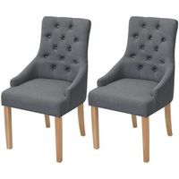 vidaxl sillas de comedor 2 unidades tela gris oscuro