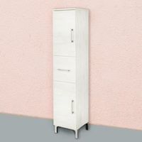 medio pedestal para bano 150cm 2 puertas y 1 cajon roble blanco