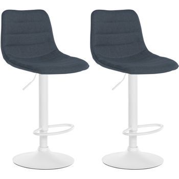 Clp Set De 2 Taburetes De Bar Lex En Tela Gris Oscuro 46x45x89 Cm