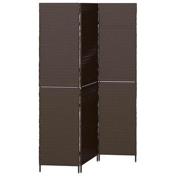 Separador De Habitaciones Marrón 146 X 180 Cm Ratán Sintético Vidaxl