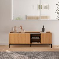 mueble tv 3 puertas color roble