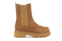 botines de ante con elastico y cremallera tan
