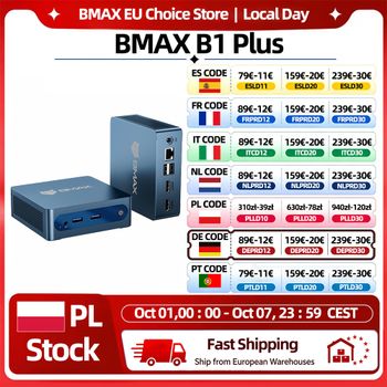 Bmax B1 Plus PC con Windows 11, Intel J3355, 6GB RAM, 128GB ROM, HDMI, USB, Wifi, Compatible con 4K@60Hz, Intel HD Graphics 500 Mini PC