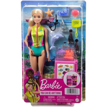 Mattel Barbie - tu puedes ser Bióloga Marina con Equipo de Buceo y accesorios  +3 años (Mattel HMH26)