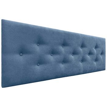 Dhome Cabecero De Tela Acualine Con 3 Hileras Intercaladas De Botones Y Patas Cabezal Tapizado Cama Lujo(azul, 160cm)